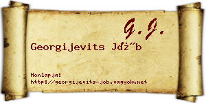 Georgijevits Jób névjegykártya